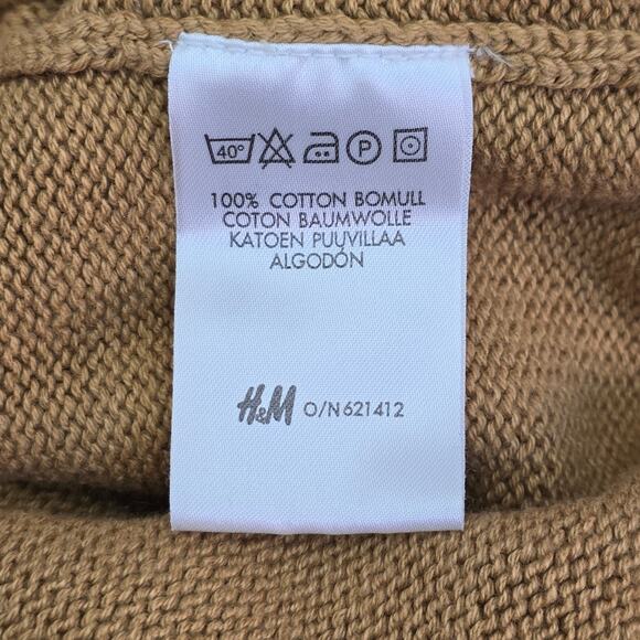 LOGG Label of Graded Goods Sweater Women Large Tan Brown Cotton Knit Turtle Neck - Picture 4 of 10